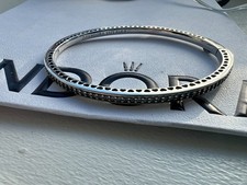 Pandora Radient Hearts Bangle white Enamel & Cz S925 ALE 19cm
