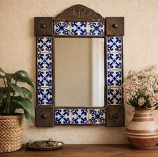 Spanish Style Tile Mirror Blue