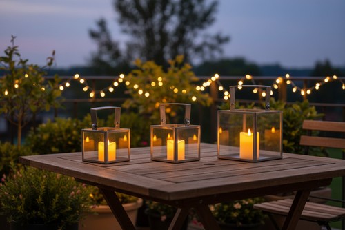 Set glass lantern - glass,