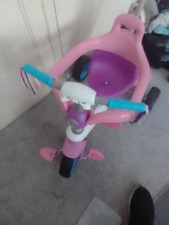 kids smart trike  pedal/push pink white blue good condition