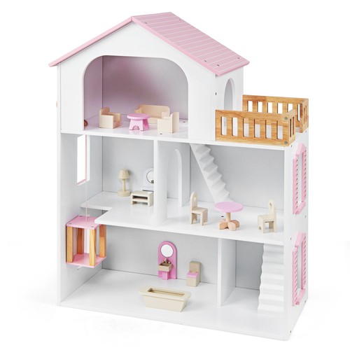 Room wooden dollhouse toy - wooden, 3