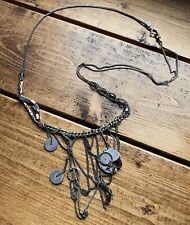 AllSaints Ladies COG Charm Chain Necklace All Saints Metal Resin Biker Steampunk