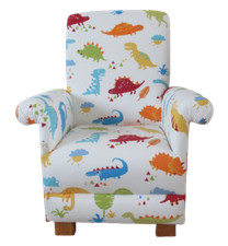 Prestigious Dinosaur Fabric Child's Chair Dino Kids Nursery Bedroom T-Rex Blue