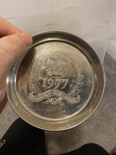 Vintage Silver Plated dish or pin tray Queen Elizabeth II's Silver Jubilee 1977