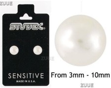 STUDEX SENSITIVE FAUX IMITATION PEARL EARRINGS HYPOALLERGENIC STUDS