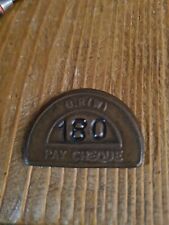British Rail Western BR W Pay Check Token 180 Railway Locomotive half Moon 