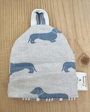 Emily Bond Dachshund Fabric Egg Cosy  - Ian Mankin Lining / Susie Watson Loop