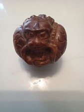 Vintage Boxwood Carved Dragon Netsuke Sculpture Collectible Figurine