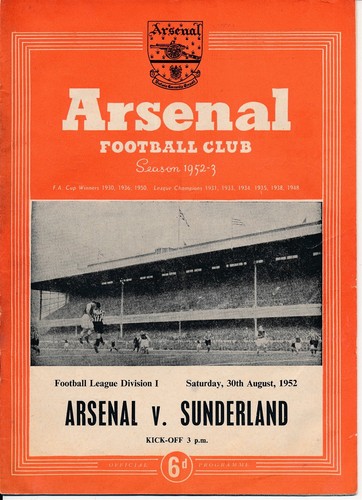 Arsenal sunderland 1952 1953 - sunderland, 1952/1953