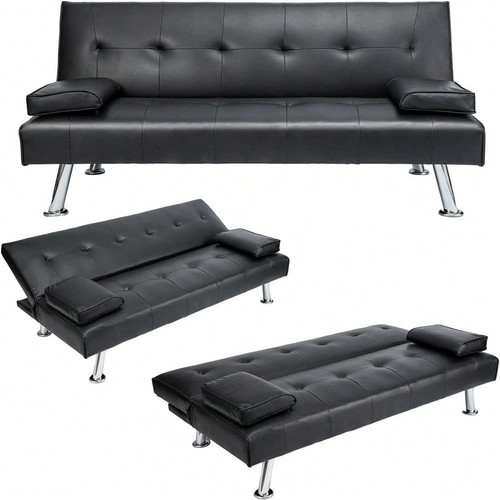 Sofa bed faux leather - sofa,