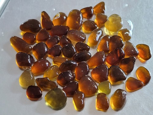 Amber brown sea glass - amber,