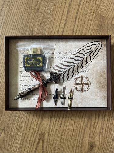 Feather pen set with ink - set,