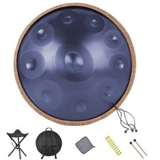Handpan Drum- 22 Inch D Minor 10 Note Steel Drum for Adults With Soft Bag (Blue)