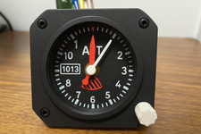 3D Printed Altimeter Instrument Clock – Aircraft Panel Style – Aviation Decor