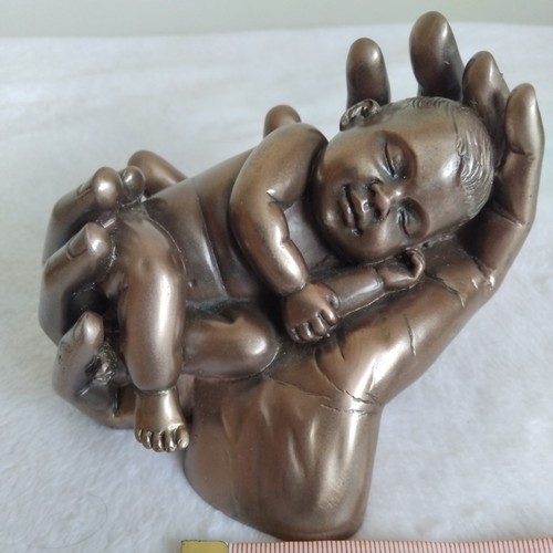 Cold cast bronze baby hands - cold,