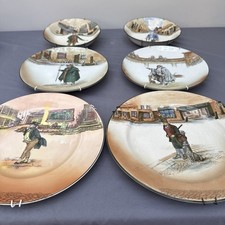 ROYAL DOULTON DICKENS WARE CABINET PLATES AND BOWLS COLLECTION.  (B61)