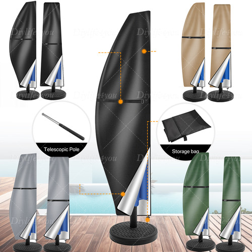 Parasol cover with zip - with,