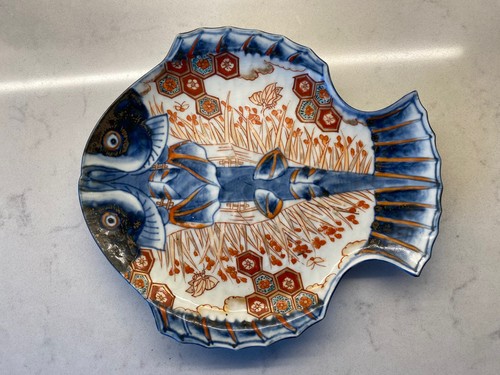 Antique japanese imari - japanese, fish