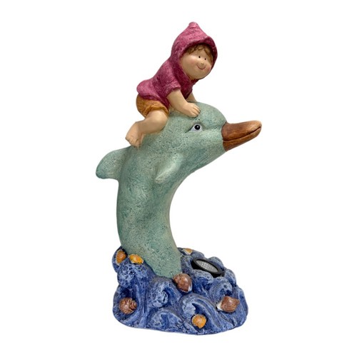 Girl dolphin figurine - girl, on