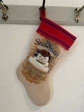 Vintage 1985 Raymond Briggs The Snowman Christmas Stocking with Soft plush Toy