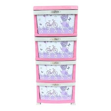 4 Tier Plastic Storage Drawers – Lightweight Cabinet for Home Office Bedroom