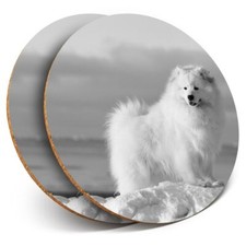 2 x Coasters bw - Samoyed