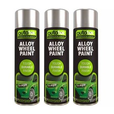 Autotek Alloy Wheel Multi-Purpose Spray Paint Tough Durable Finish 500ml x3