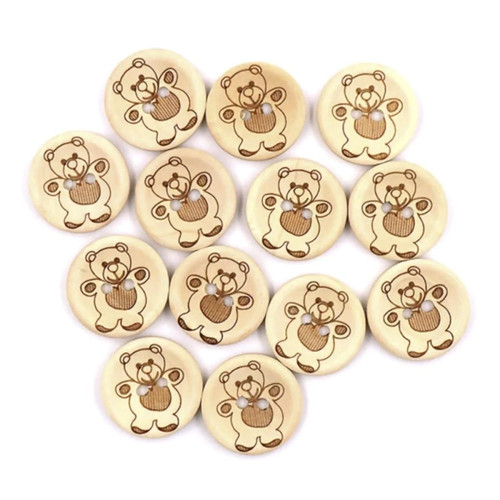 50pcs 15mm wooden - 50pcs, buttons
