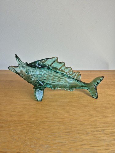 Vintage green blown - blown, fish