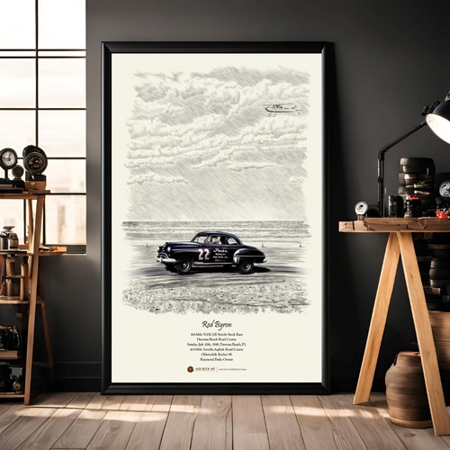 1949 stock car champion art - stock,