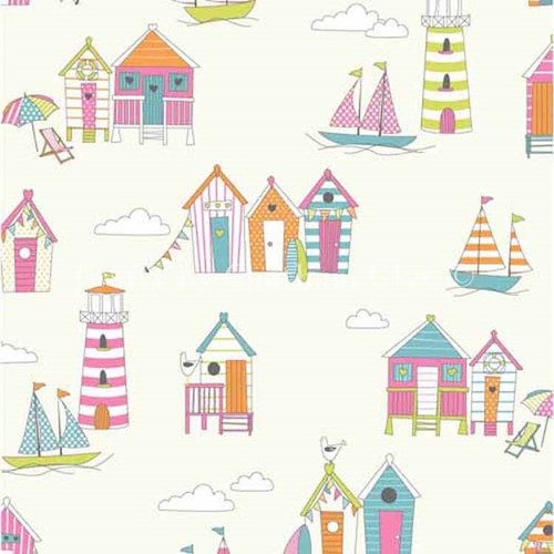 Cotton fabric seaside beach - cotton,