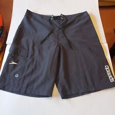 Speedo Swimming Shorts Trunks Black Blue Mens 34" W34 Excellent Condition