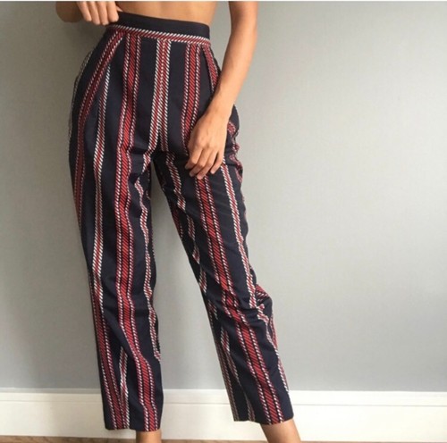 Zara navy blue red stripe - navy,