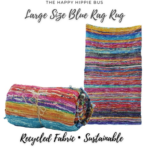 Handmade chindi rag rug - chindi,
