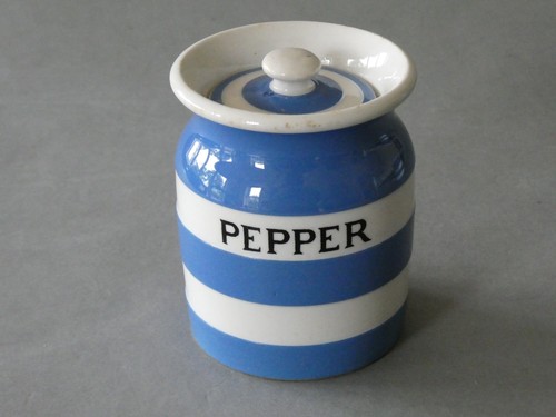 Green cornishware pepper - green,