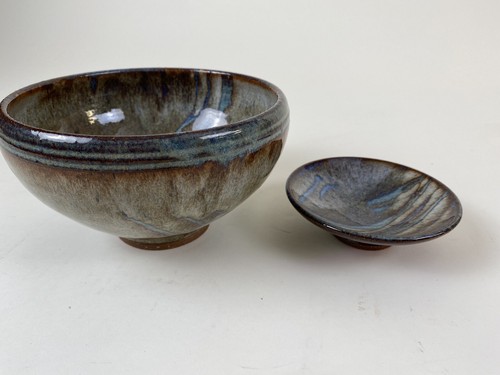 Pottery bowls pair earthy sky - bowls,