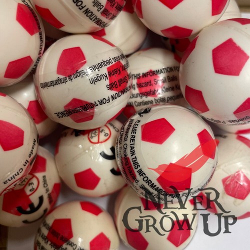 Red football bouncy balls 50 - balls, 1-50