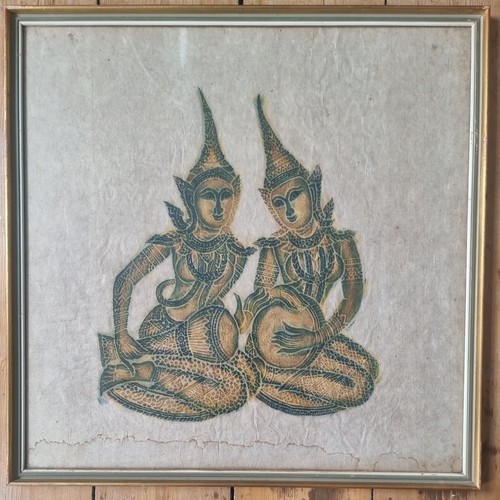 Vintage thai temple rubbing - vintage,
