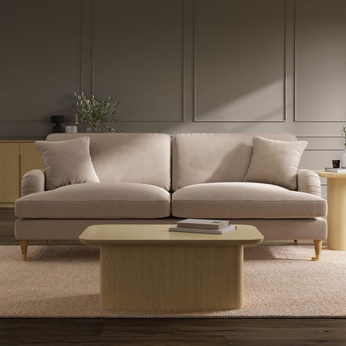 Beige woven fabric seater - beige,