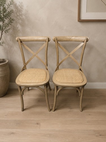 Pair cafe oak rattan - rattan, dining
