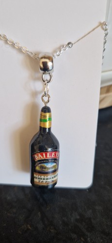 Silver baileys bottle necklace - baileys,