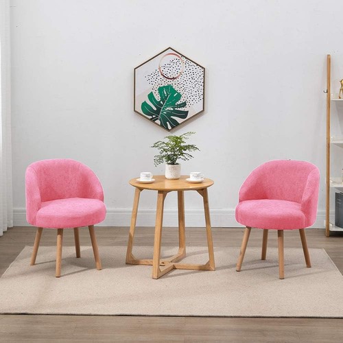Pink velvet accent chairs set - pink,