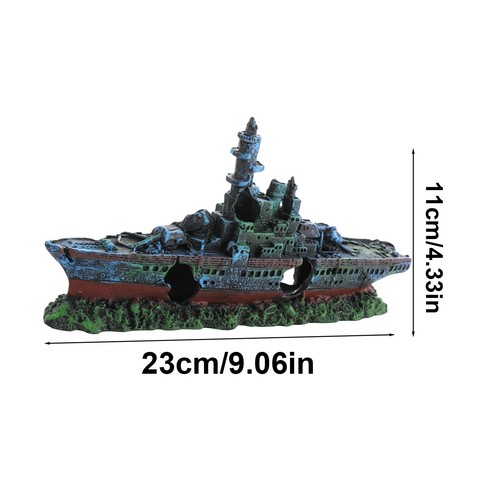 Aquarium shipwreck ornament - aquarium,