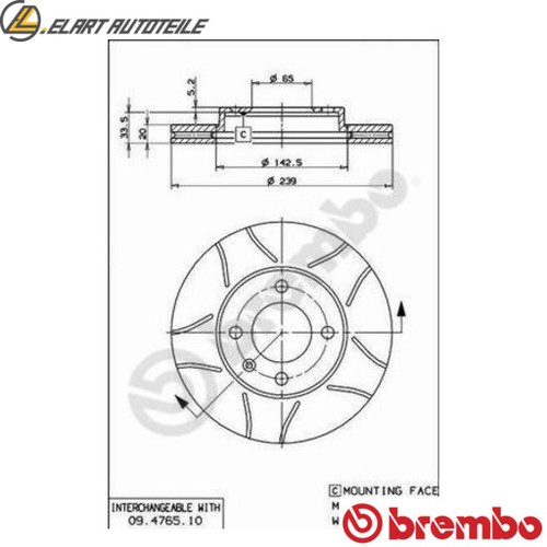 Brake discs 4765 75 - 09.4765.75, for