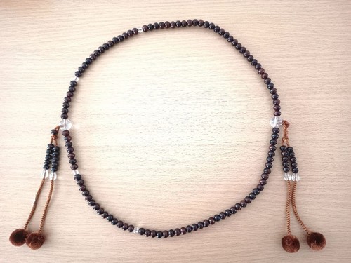 Brown wooden long prayer beads - brown,