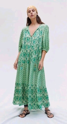 Zara green printed boho - green,