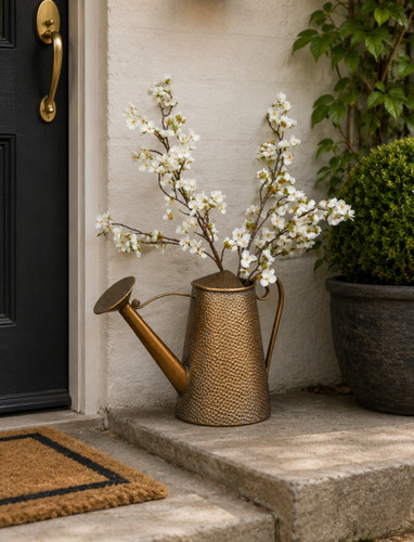 Metal watering can - metal, vase