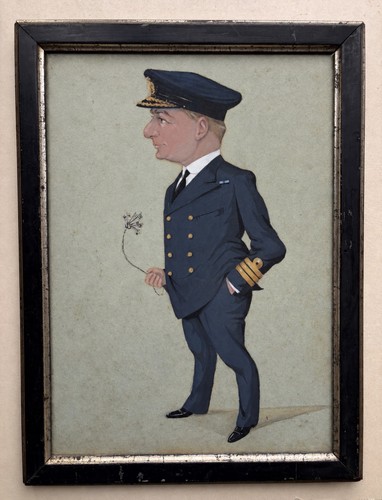 Royal navy officer - navy, gouache