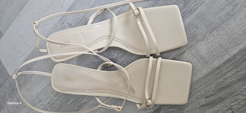 Zara cream patent strappy - zara,