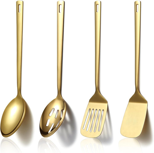 Gold kitchen utensils - gold,